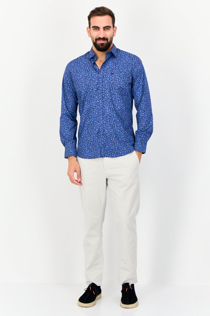 Kenneth Cole Men Regular Fit Allover Print Long Sleeves Shirt, Multicolor - Image 4